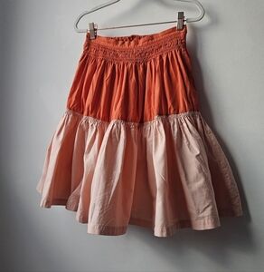 The Middle Daughter London Girl's Orange/ Salmon Cotton Smocked Mini Pouff Skirt